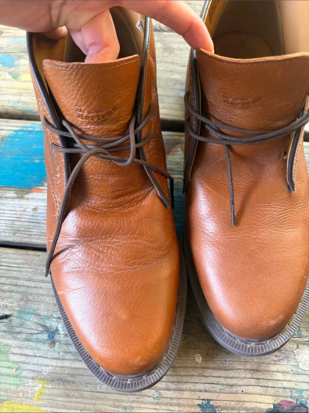 Dr. Martens Tan Leather Sawyer Boots